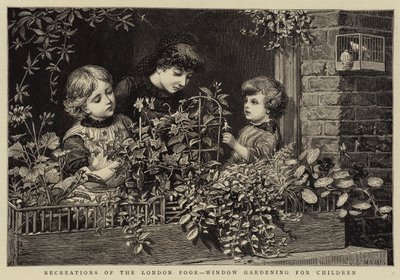 ロンドンの貧しい人々のレクリエーション、子供のためのガーデニング 作： Charles J. Staniland